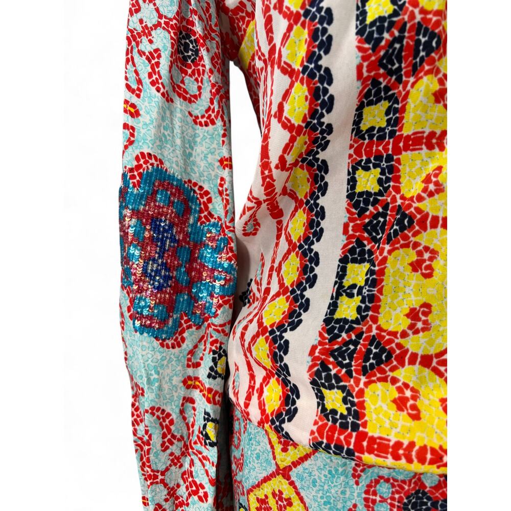 Rococo Sand Vibrant Yellow Multi-Color Printed Wrap Dress - Picture 3 of 6